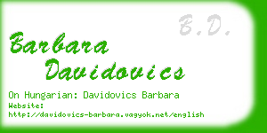 barbara davidovics business card